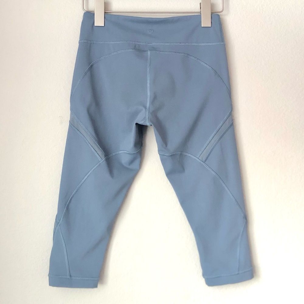 Lululemon Mesh Inset Cropped Leggings | Size 4 | Gunsmoke Blue - Picture 8 of 14